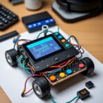 Raspberry Pi robot project with sensors and breadboard